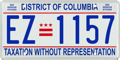 DC license plate EZ1157