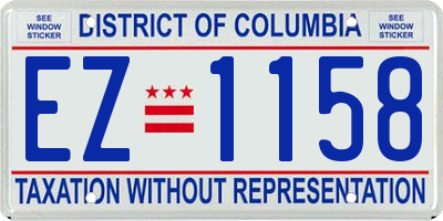 DC license plate EZ1158