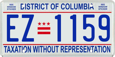 DC license plate EZ1159