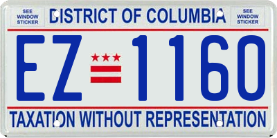 DC license plate EZ1160