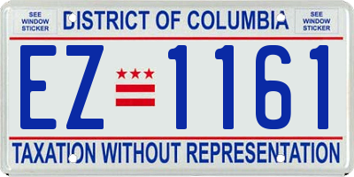 DC license plate EZ1161