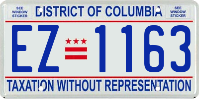 DC license plate EZ1163