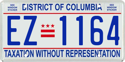 DC license plate EZ1164