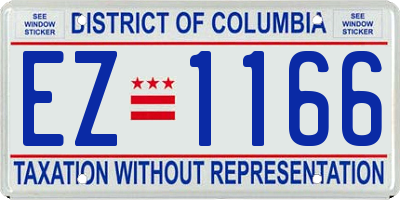 DC license plate EZ1166