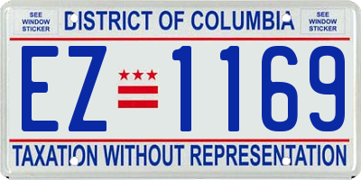 DC license plate EZ1169