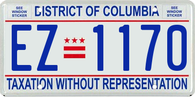 DC license plate EZ1170