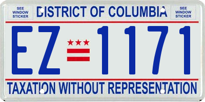 DC license plate EZ1171