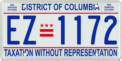 DC license plate EZ1172