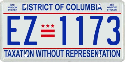 DC license plate EZ1173