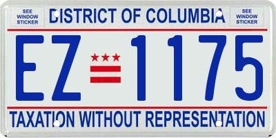 DC license plate EZ1175