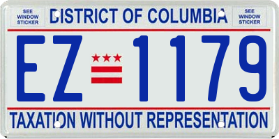 DC license plate EZ1179