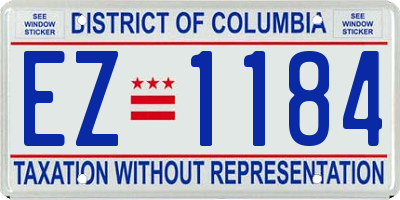 DC license plate EZ1184