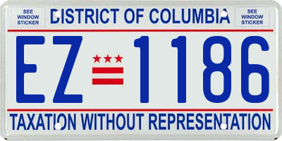 DC license plate EZ1186