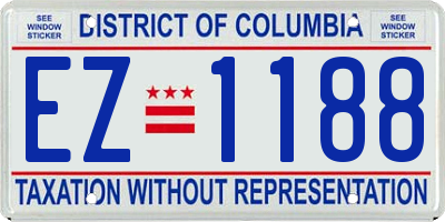 DC license plate EZ1188