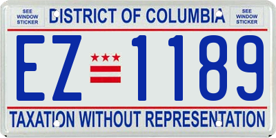 DC license plate EZ1189