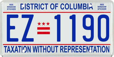 DC license plate EZ1190