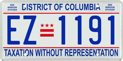 DC license plate EZ1191