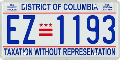 DC license plate EZ1193