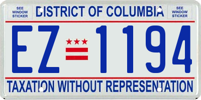 DC license plate EZ1194