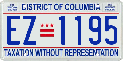 DC license plate EZ1195