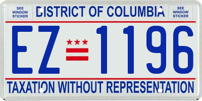 DC license plate EZ1196