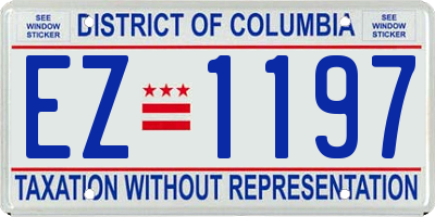 DC license plate EZ1197