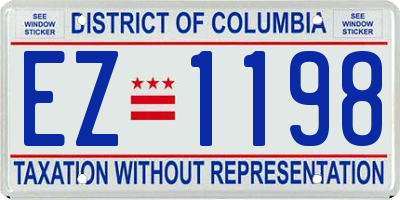 DC license plate EZ1198