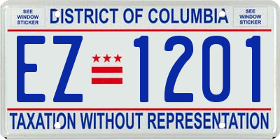 DC license plate EZ1201