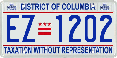 DC license plate EZ1202