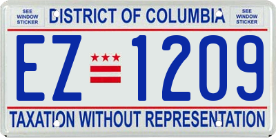 DC license plate EZ1209