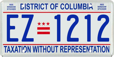 DC license plate EZ1212