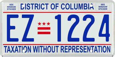 DC license plate EZ1224