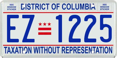 DC license plate EZ1225