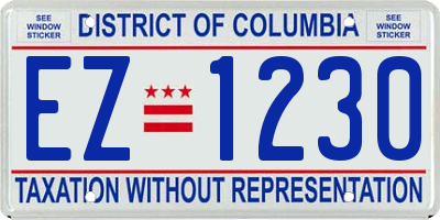 DC license plate EZ1230