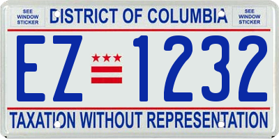 DC license plate EZ1232