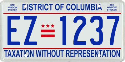 DC license plate EZ1237