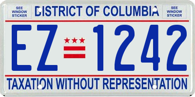 DC license plate EZ1242