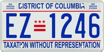 DC license plate EZ1246