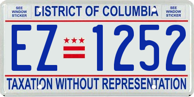 DC license plate EZ1252