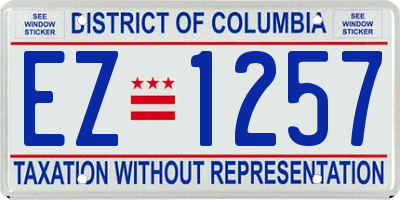 DC license plate EZ1257