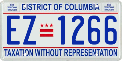 DC license plate EZ1266