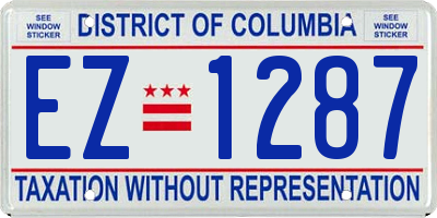 DC license plate EZ1287