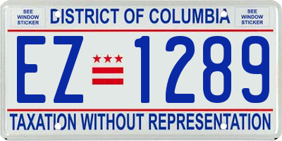 DC license plate EZ1289