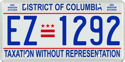 DC license plate EZ1292