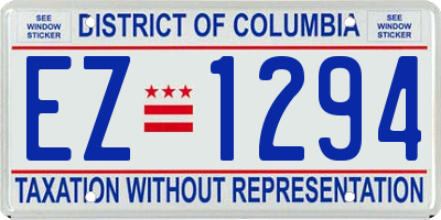 DC license plate EZ1294