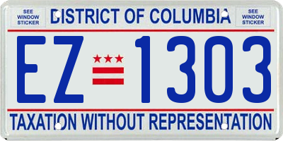 DC license plate EZ1303