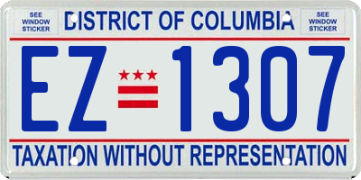 DC license plate EZ1307