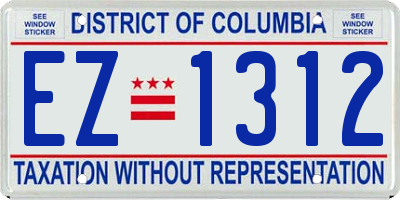 DC license plate EZ1312