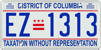 DC license plate EZ1313