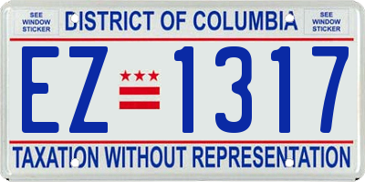 DC license plate EZ1317